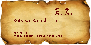 Rebeka Karméla névjegykártya